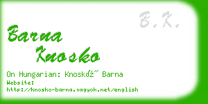 barna knosko business card